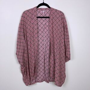 Victoria's Secret Kimono Swim Coverup Pink Floral Geometric Women's Medium/Large